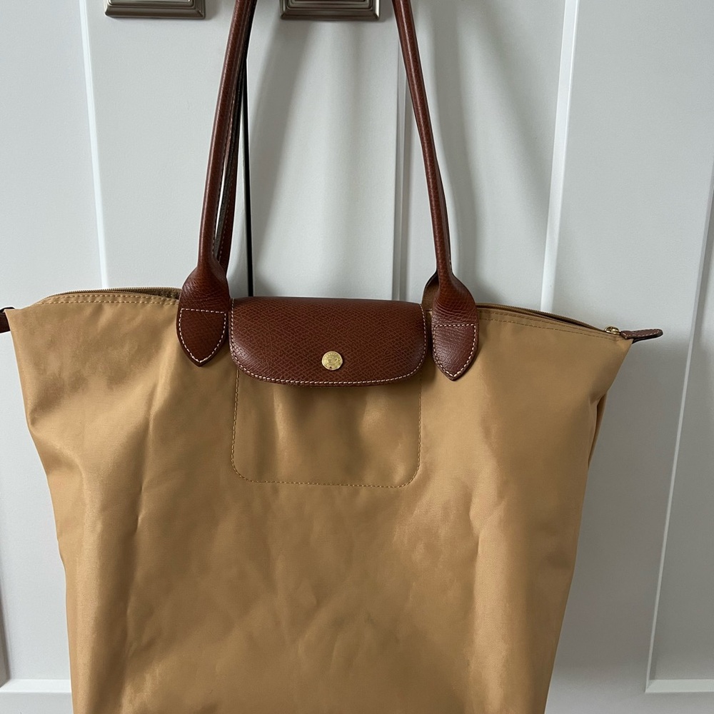 Longchamp Tan and Brown Tote Bag